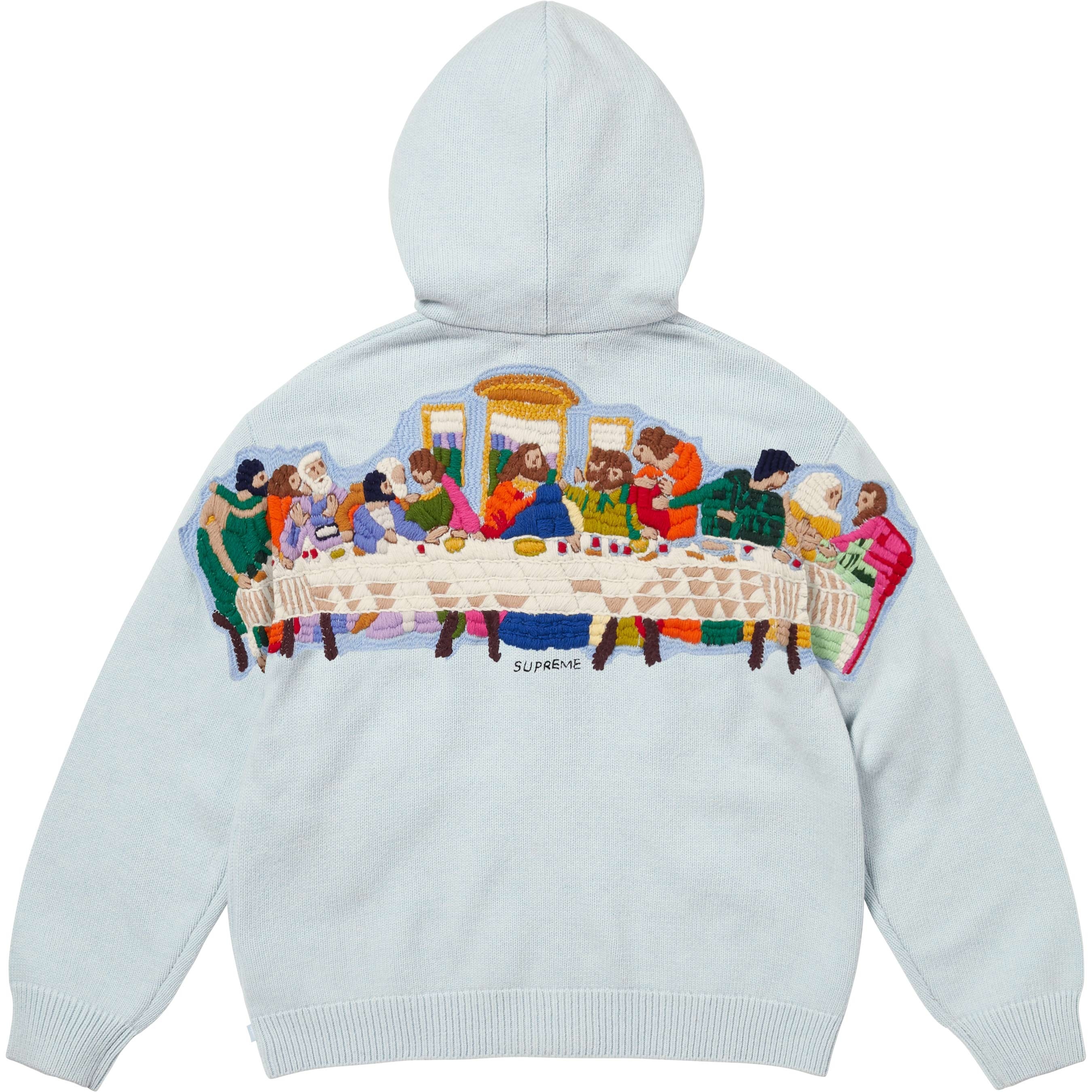 Last Supper Embroidered Zip Up Hooded Sweater view 6